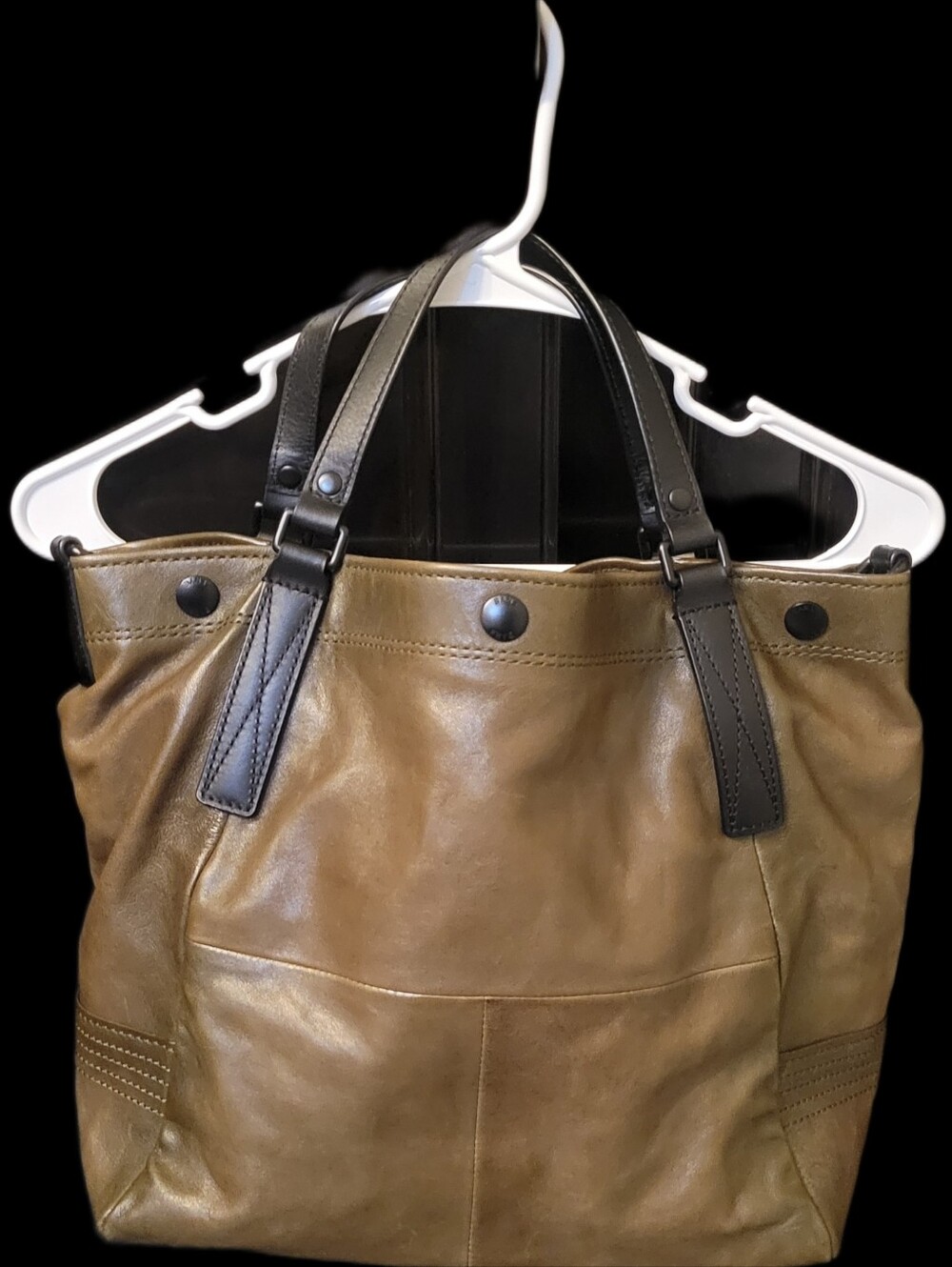 Frye Olive Leather Bag With Travel Cover